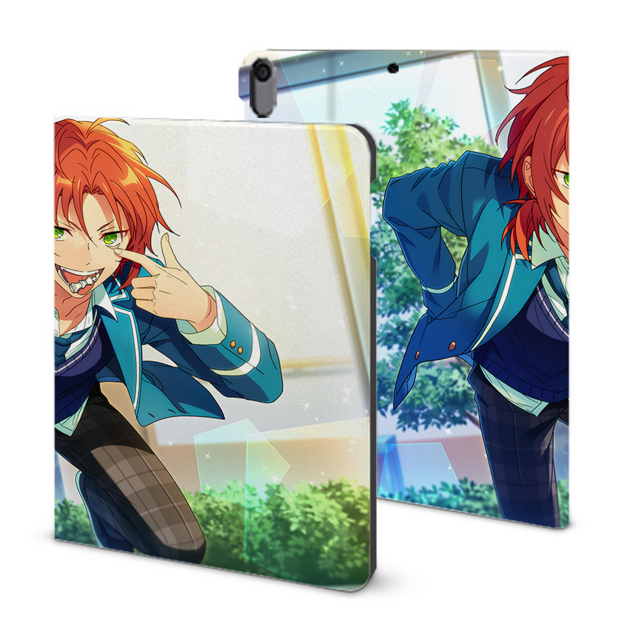 （画像用） あんさんぶるスターズ! Ensemble Stars IPad ケース ブック型 PUレザー TPU 耐衝撃 軽量 薄型 ペン収納なし 全面保護 IPad 各モデル対応